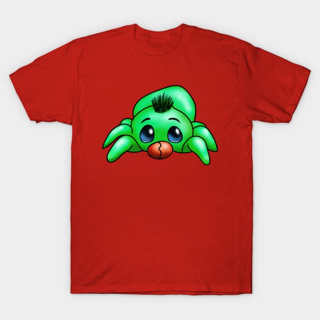 Cute Green Ant With Blue Eyes T-Shirt by TWOintoA